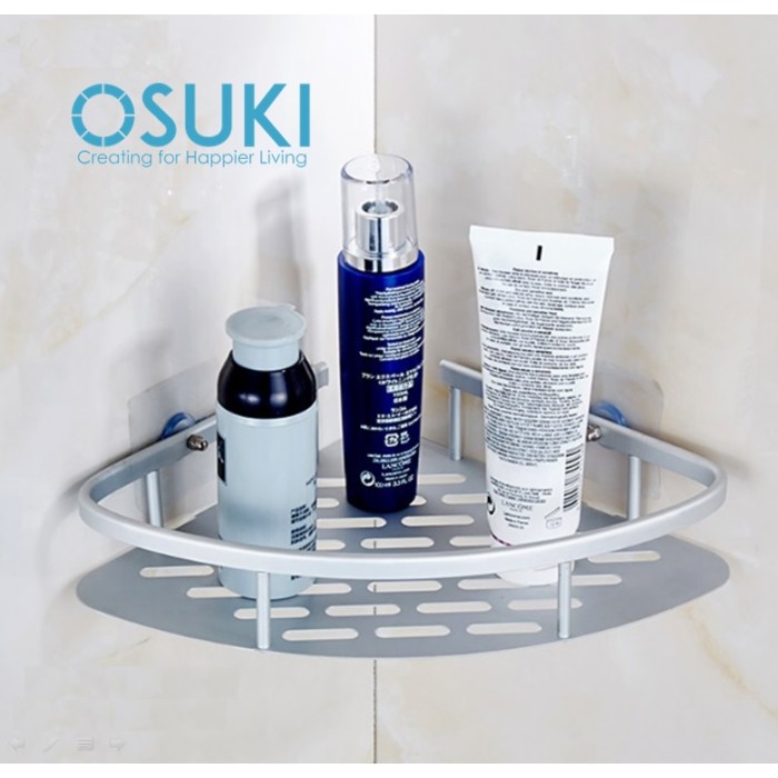 OSUKI Bathroom Corner Shelf Adhesive Aluminium Rack